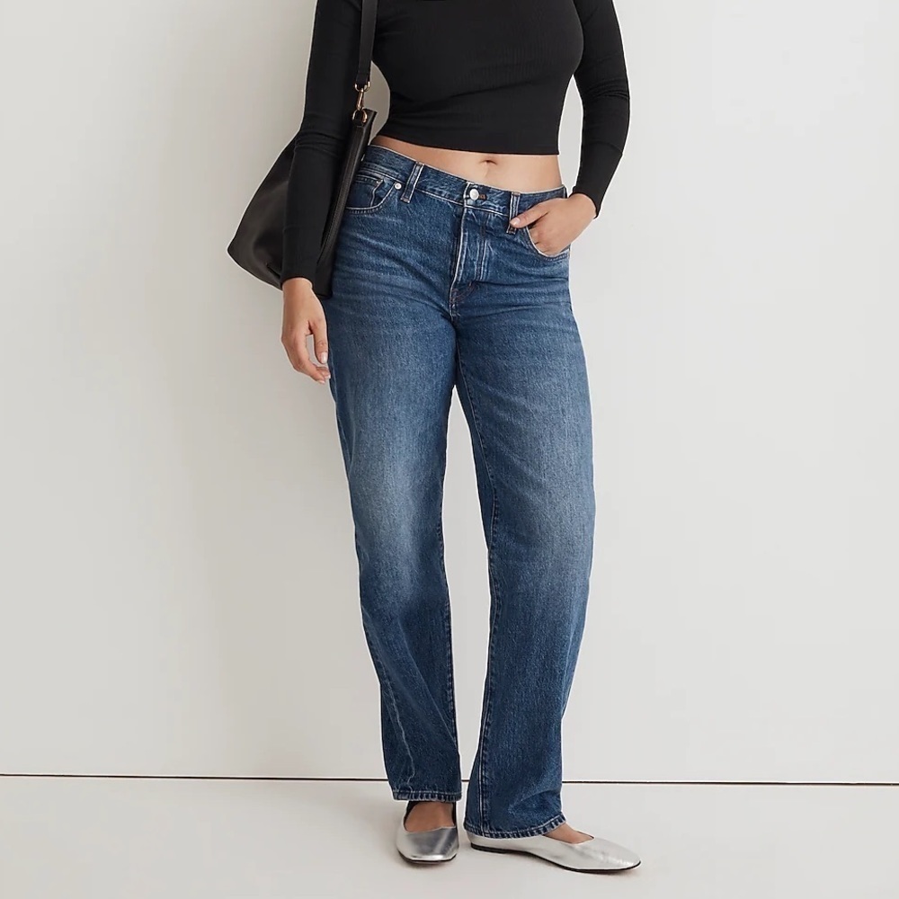 Madewell Low-Slung‎ Straight Jeans Palmina Wash Button Fly NWT